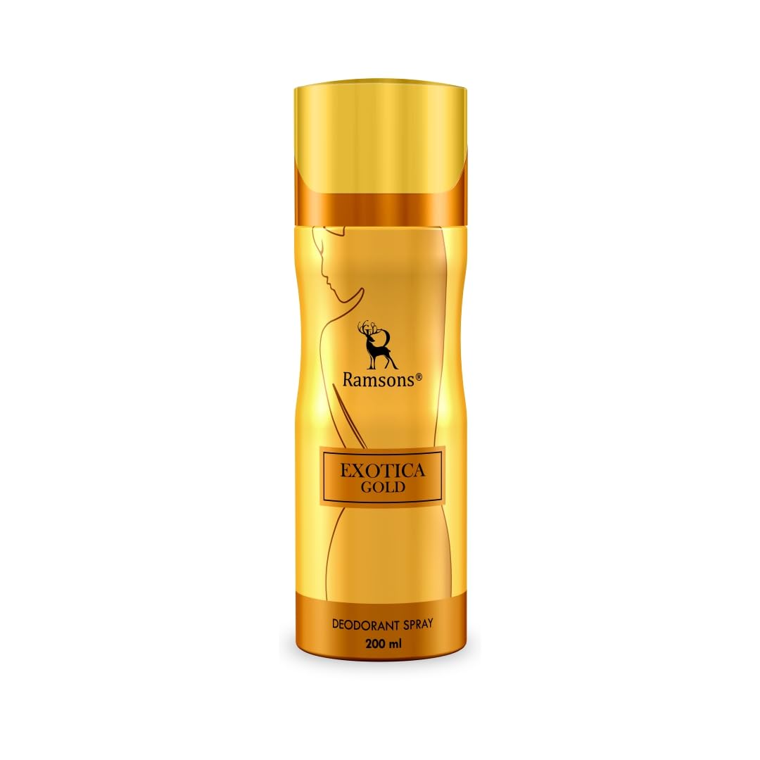 Ramsons Exotica Gold Deodorant-200ml Deo for Women |Deodorant Body Spray |Bodyspray |Skin Friendly |Long Lasting Fragrance