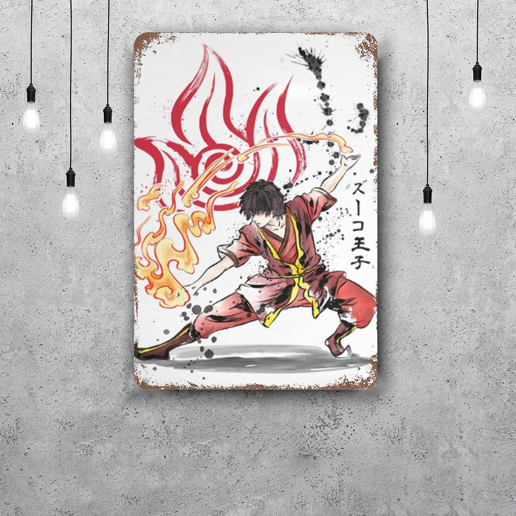 zuko Cartoon Retro Vintage Tin Sign Poster Decorative Plaque Metal Plate Wall Decor