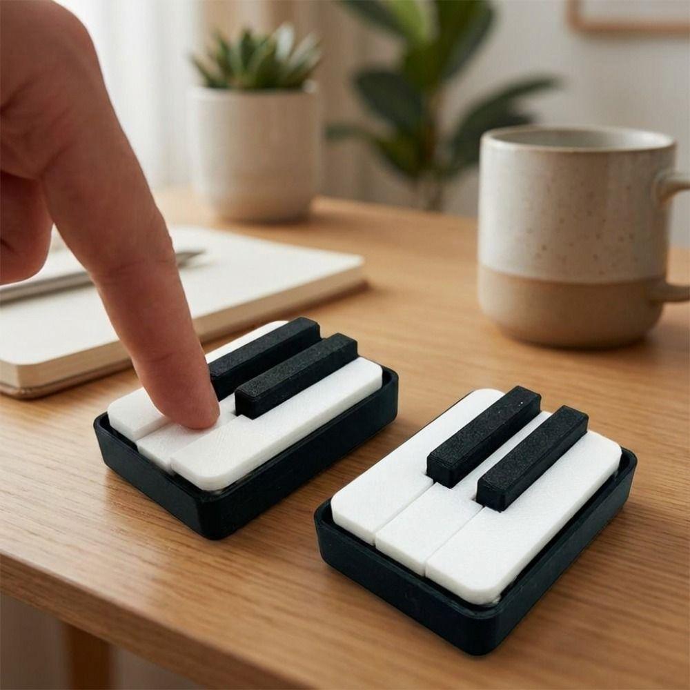 Novelty Piano Stress Clicker Keychain 5-key Press Piano Key Fidget Figurine Backpack