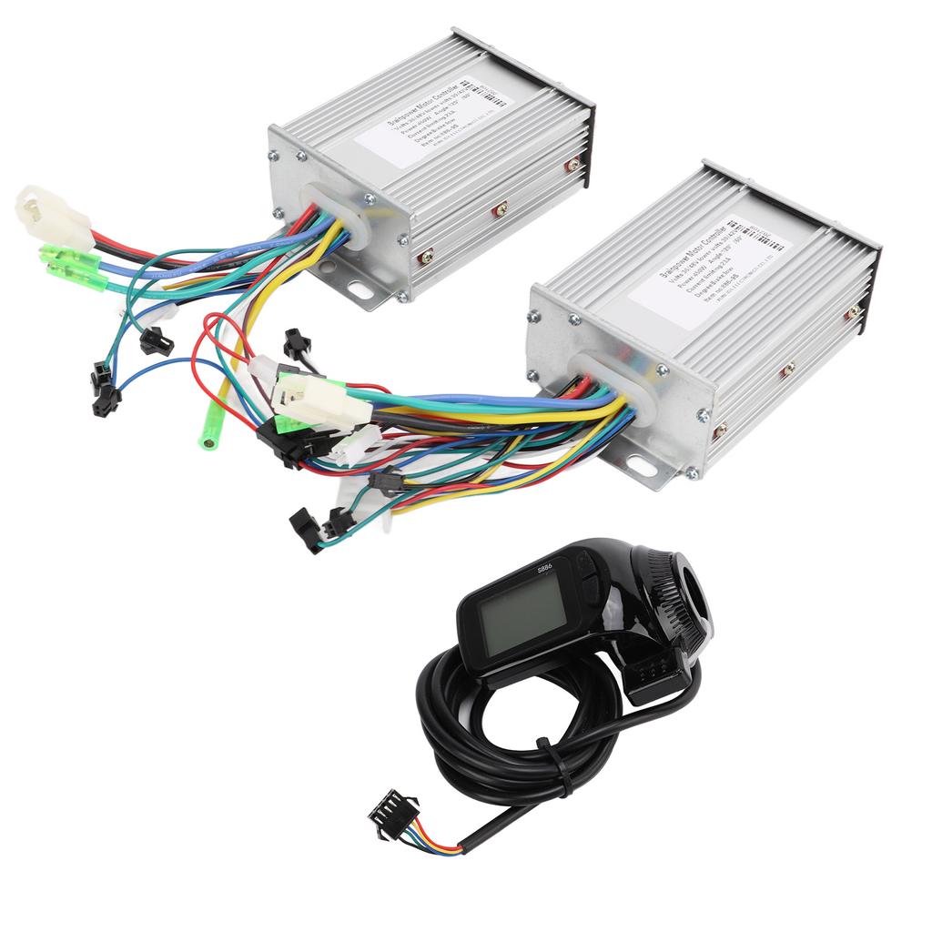 Electric Bicycle Scooter Brushless Controller Kit 36/48V 450W LCD Instrument Dual Drive Controller Kit