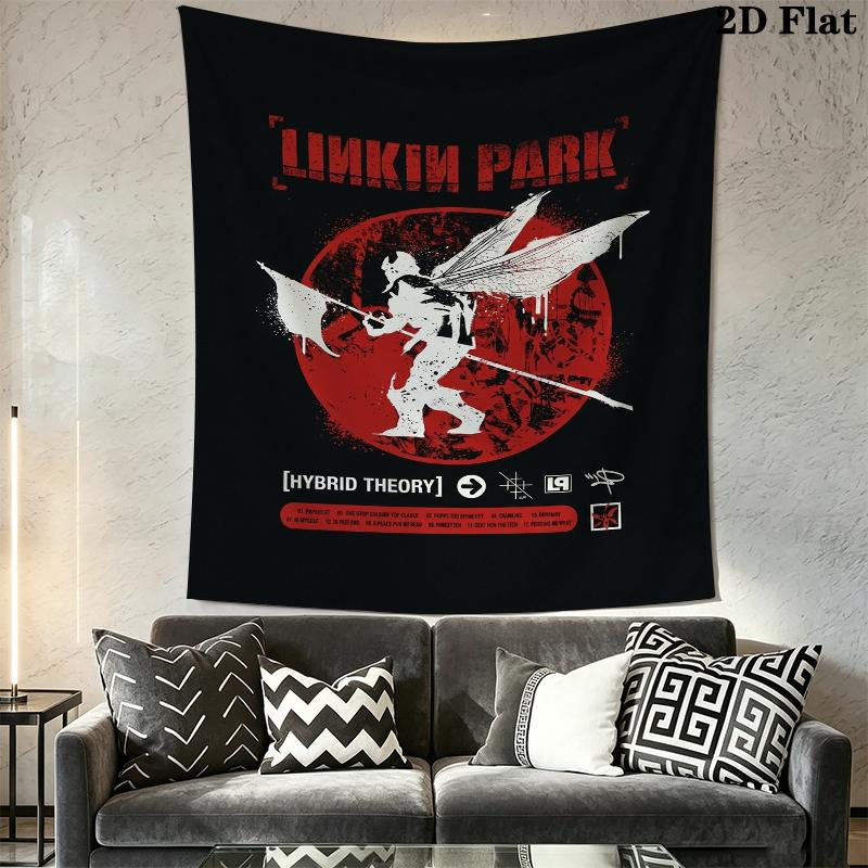 Linkin Park Wall Tapestry Aesthetic Wall Hanging Printed Fabric Blanket Decorative Tapestries for Bedroom Living Room Home Decor