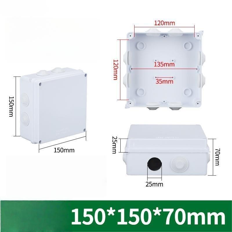 Boîte de jonction étanche IP68 Boîte de dérivation de câble Séparateur de fils électriques avec bouchon en caoutchouc pour projets DIY extérieurs
