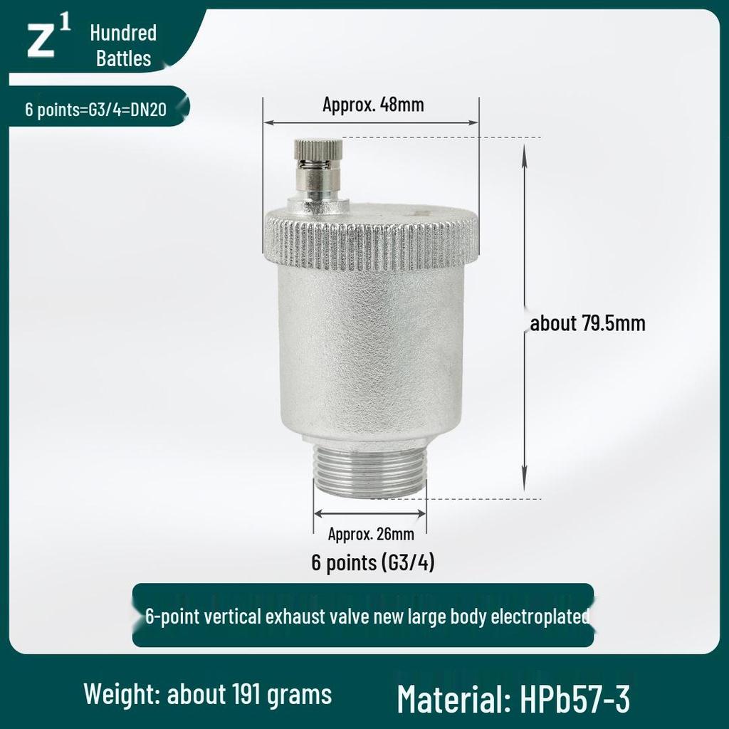 Válvula Automática de Purga de Aire de Latón para Tuberías de Agua y Sistemas HVAC - Válvula de Purga/Liberación 1/2", 3/4", 1"