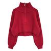 New Fashionable High Neck Zipper Knit Sweater – Loose Fit for Autumn/Winter