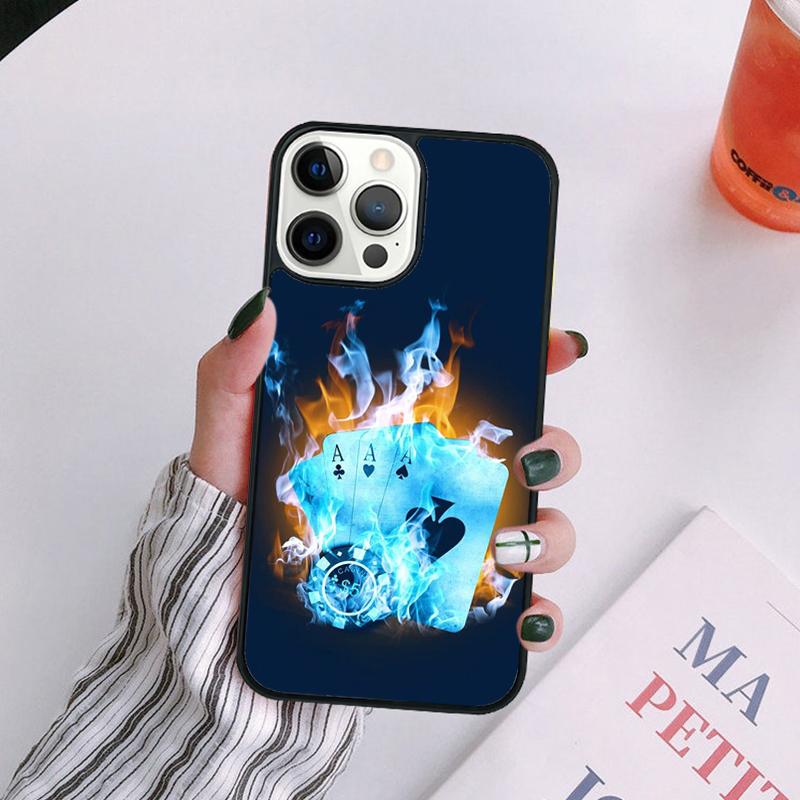 Poker Playing Card Phone Case For iPhone 17 Air 14 13 12 16Pro Max 15 11 Plus Cover Shell Max Coque