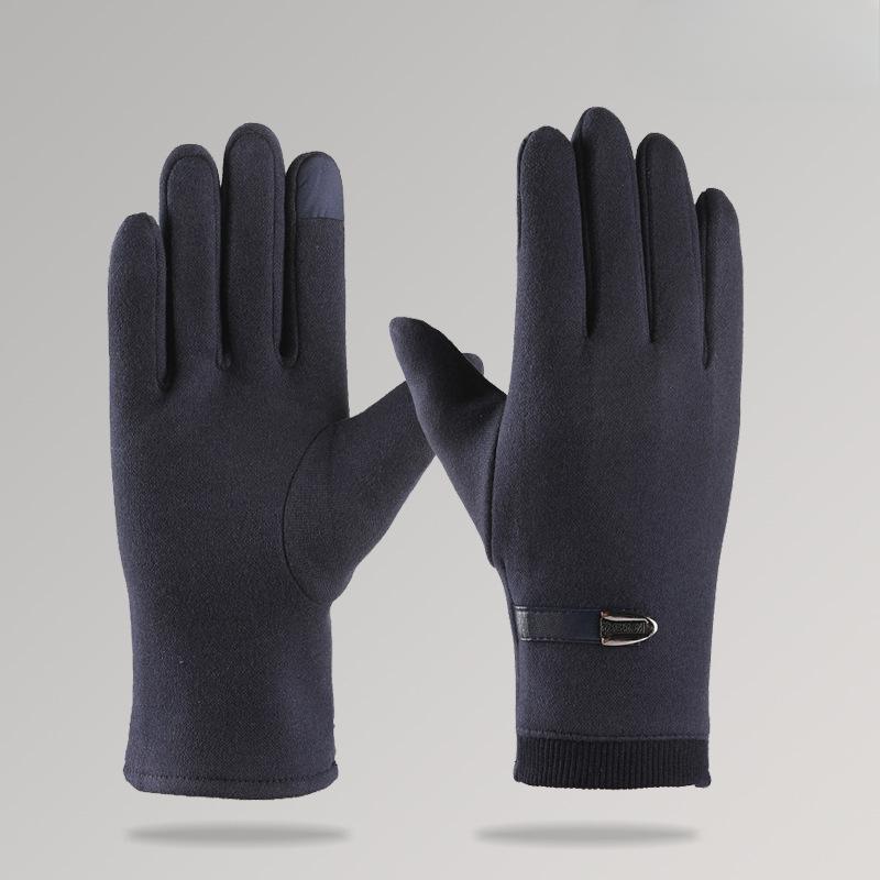 Warm Gloves for Outdoor Riding Men's Sports Warm Touch Screen Windproof Rabbit Velvet Plus Velvet Autumn and Winter Coldproof Gloves