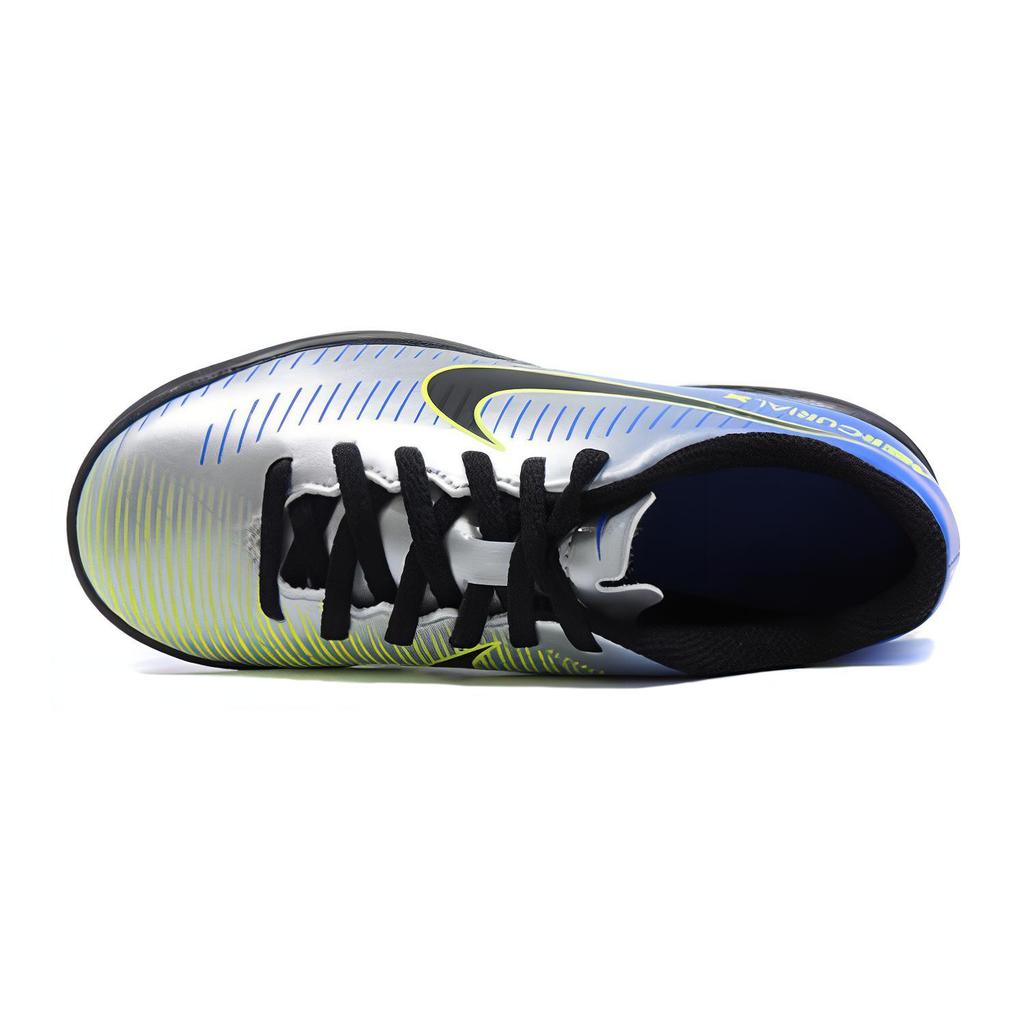 Nike JR Mercurialx Victory 6 TF Abrasion Resistant Low top Kids' Soccer Shoes Silver Blue Kids' 921497-407