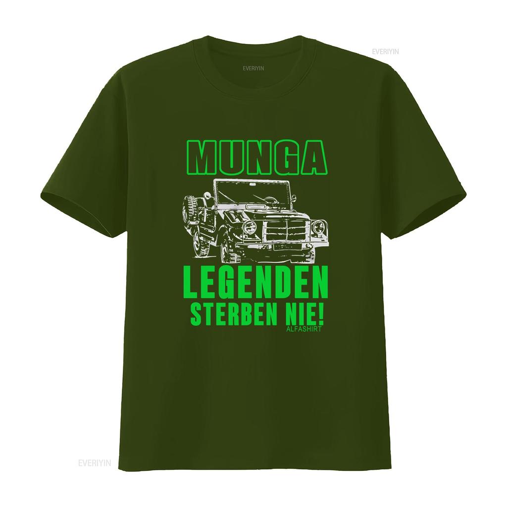 Munga Legends Never Die SUV Bundeswehr 4x4 6x6 8x8 T Shirt Alfas vintage Washed graphic Stretched Casual homme Versatile Unisex