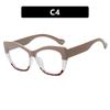  New Fashion Double Color Cat Eye Women Glasses Frame Clear Anti Blue Light Optical Leopard Eyewear