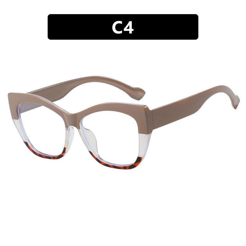 New Fashion Double Color Cat Eye Women Glasses Frame Clear Anti Blue Light Optical Leopard Eyewear