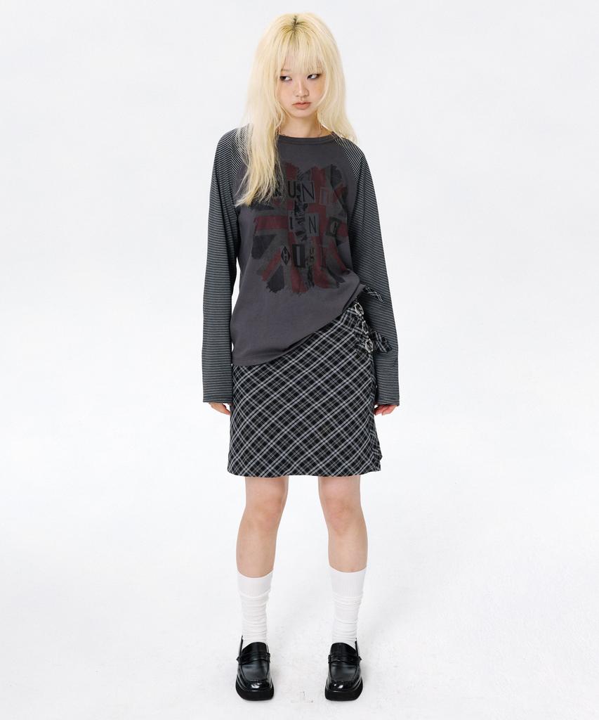 Leoninghai Buckle Point Midi Skirt [Black]