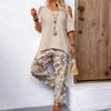 Women's 2 Piece Outfit Off Shoulder Irregular Hem Tunic Top with Loose Wide Leg Pants Summer Fashion Set