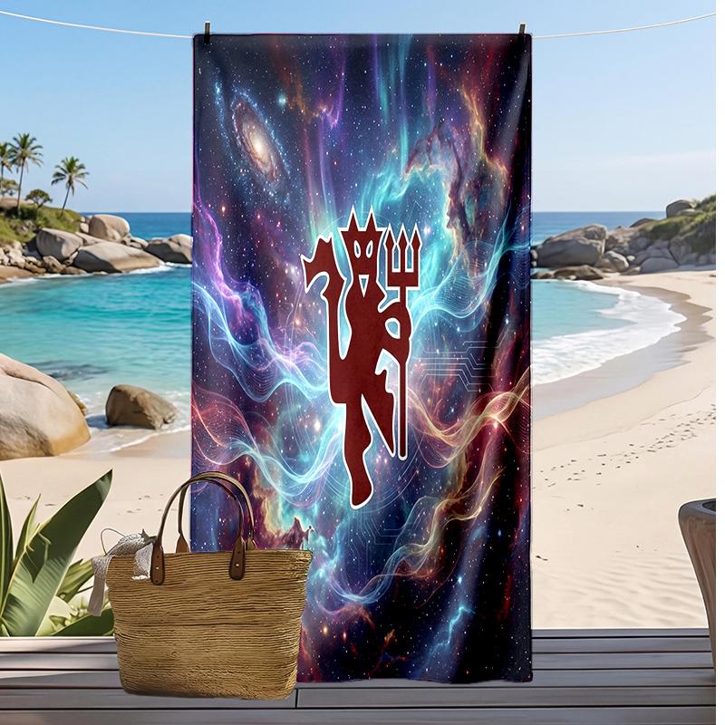 Manchester United Printed Beach Towel Quick Dry Soft TowelPortable Large Rectangular Beach Blanket for Travel Swimming Pool
