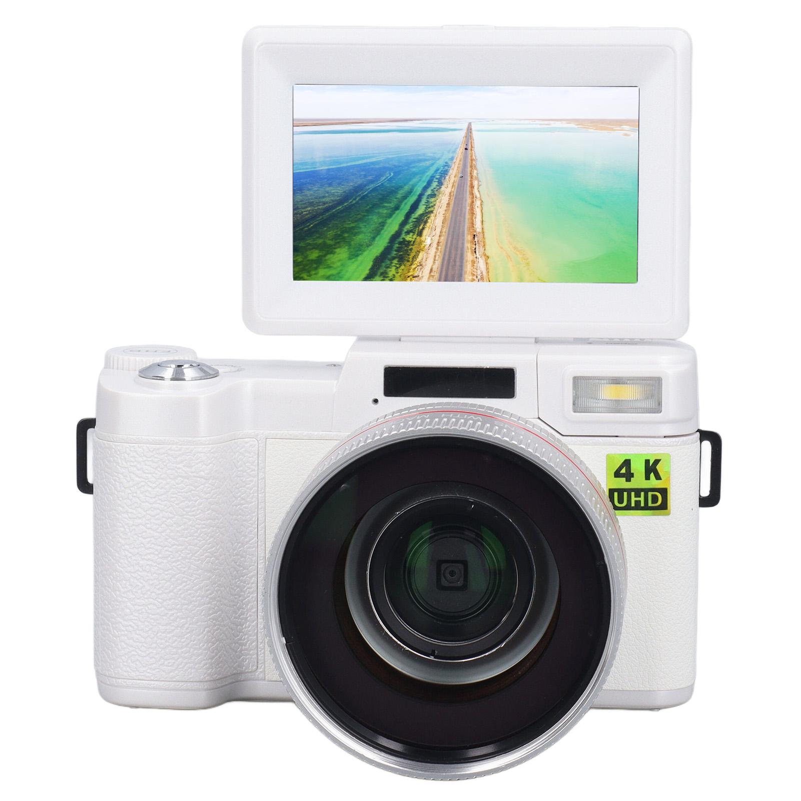

4K Digital Camera Face Detection Auto Anti Shake 48MP Camera with 32G Card 3in 180 Degree Screen 0.45X Wide Angle NaMacro Lens