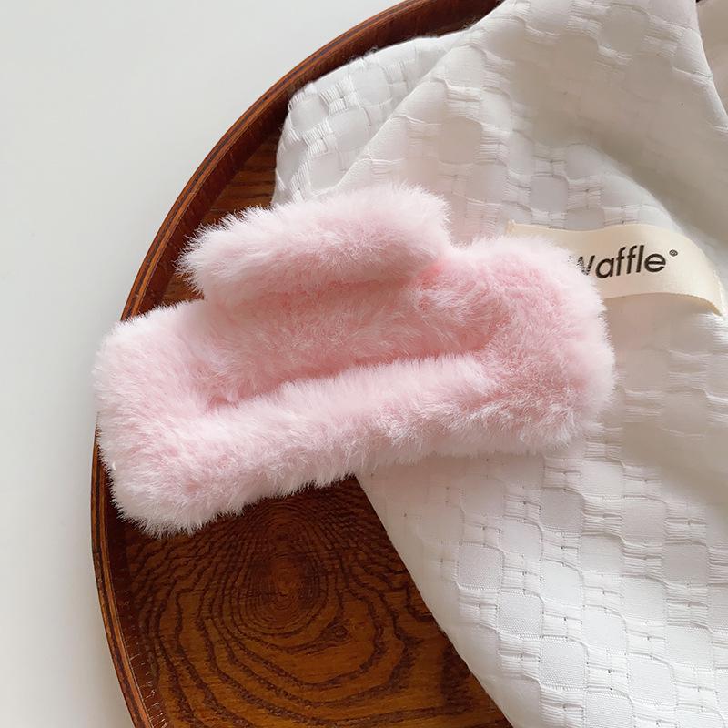 

Красочная большая плюшевая прямоугольная заколка-краб для женской прически