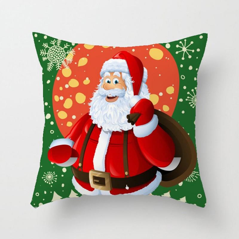 Christmas Cartoon Hand-Drawn Decorative Pillow Cover 45x45cm Living Room Car Holiday Home Decor