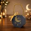 10Pcs Satin Ribbon Bow Eid and Ramadan Gift Boxes Portable Gold Stamping Eid Gift Box Simple Multicolor Gift Packaging Bags