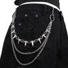 European and American Belt Jewelry Hip Hop Punk Metal Rivets Stage Performance Multi-layer Trouser Chain Waist Chain Dress Up Jeans