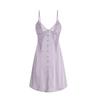 Women's Satin Lace Mesh Deep V Padded Backless Sleep Dress with Robe Lounge Set