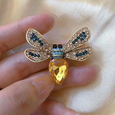 Spilla Personalizzata Ape Lega Diamanti Pieni Vetro Corsage Femminile, Spilla Moda Animale Insetto, Accessori Versatili Vintage