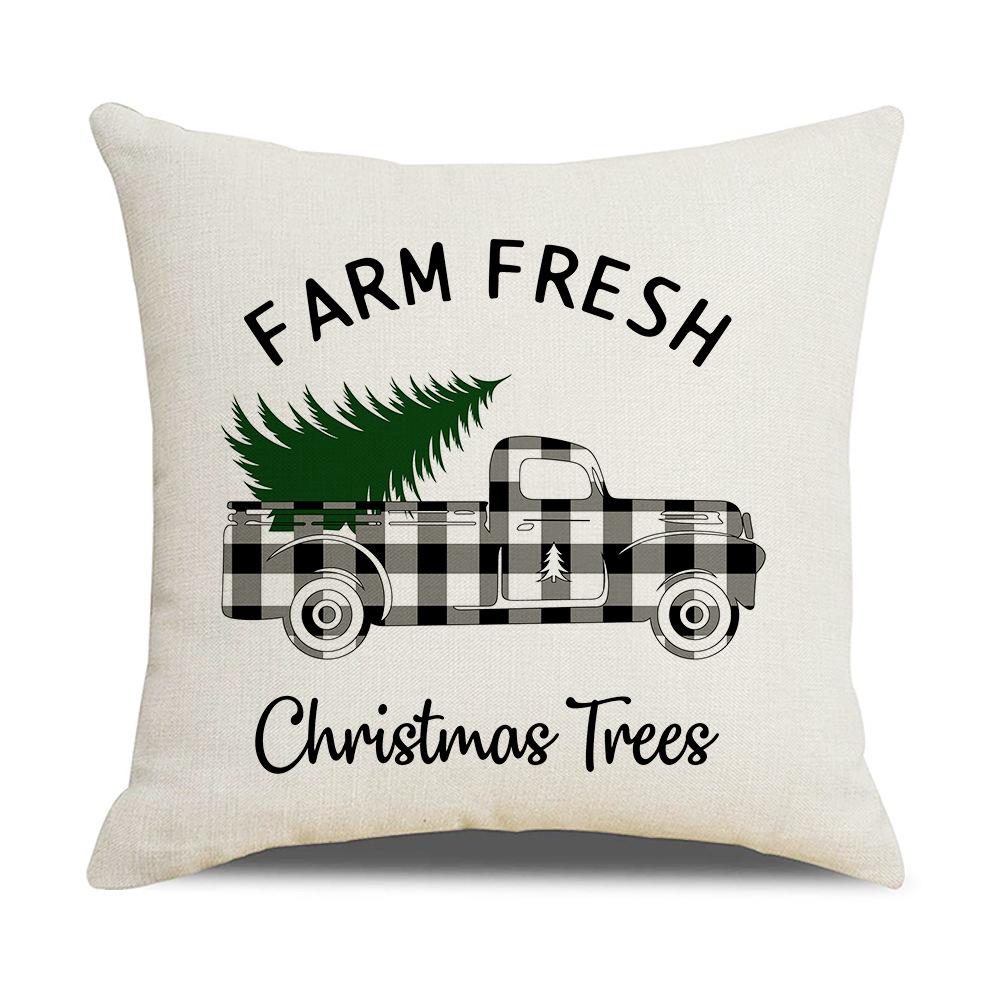 Roter Karomuster Weihnachts-Kissenbezug Leinen Sofa Kissenbezug Büro Kissenbezug Neuer Stil