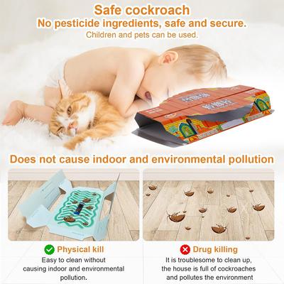 10 Pack Roach Baited Glue Traps Indoor Infestation Traps Glue Cockroach Killer Infestation Indoor Home Pest Bug Insect Control