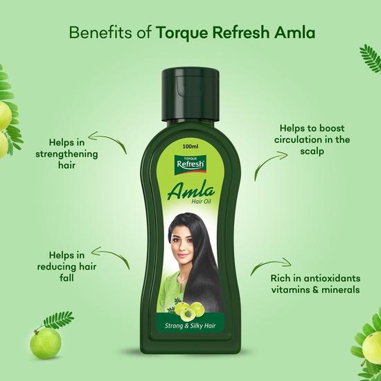 Torque's Refresh Amla Hair Oil For Strong, Long and Thick Hair 100ml- Pack of 4