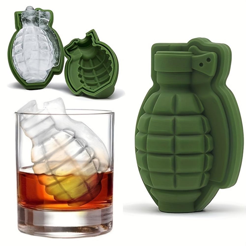1 Silicone Grenade-Shaped Ice Mold, DIY Ice Cube Mold for Home Parties and Bars