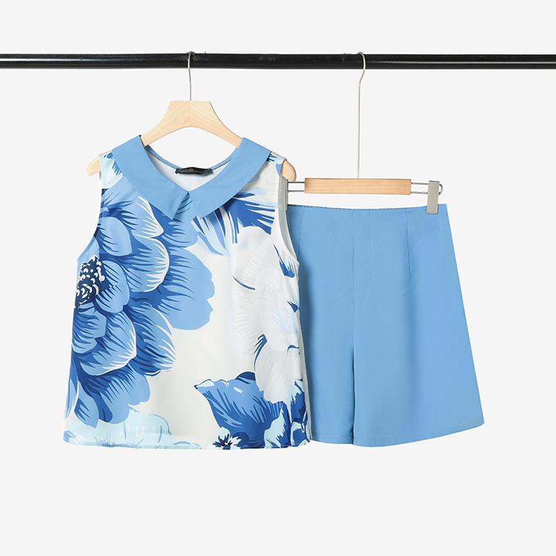

ZANZEA Women Sleeveless Print Tank Tops and Shorts Summer Two Piece Suit Sets M