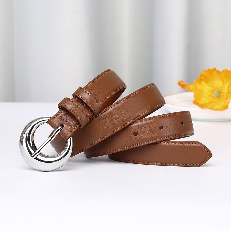 Simple And Fashionable Versatile Light Luxury First-Layer Cowhide Needle Buckle Belt Women'S Leather High-End Casual Pants Belt Women'S Trendy