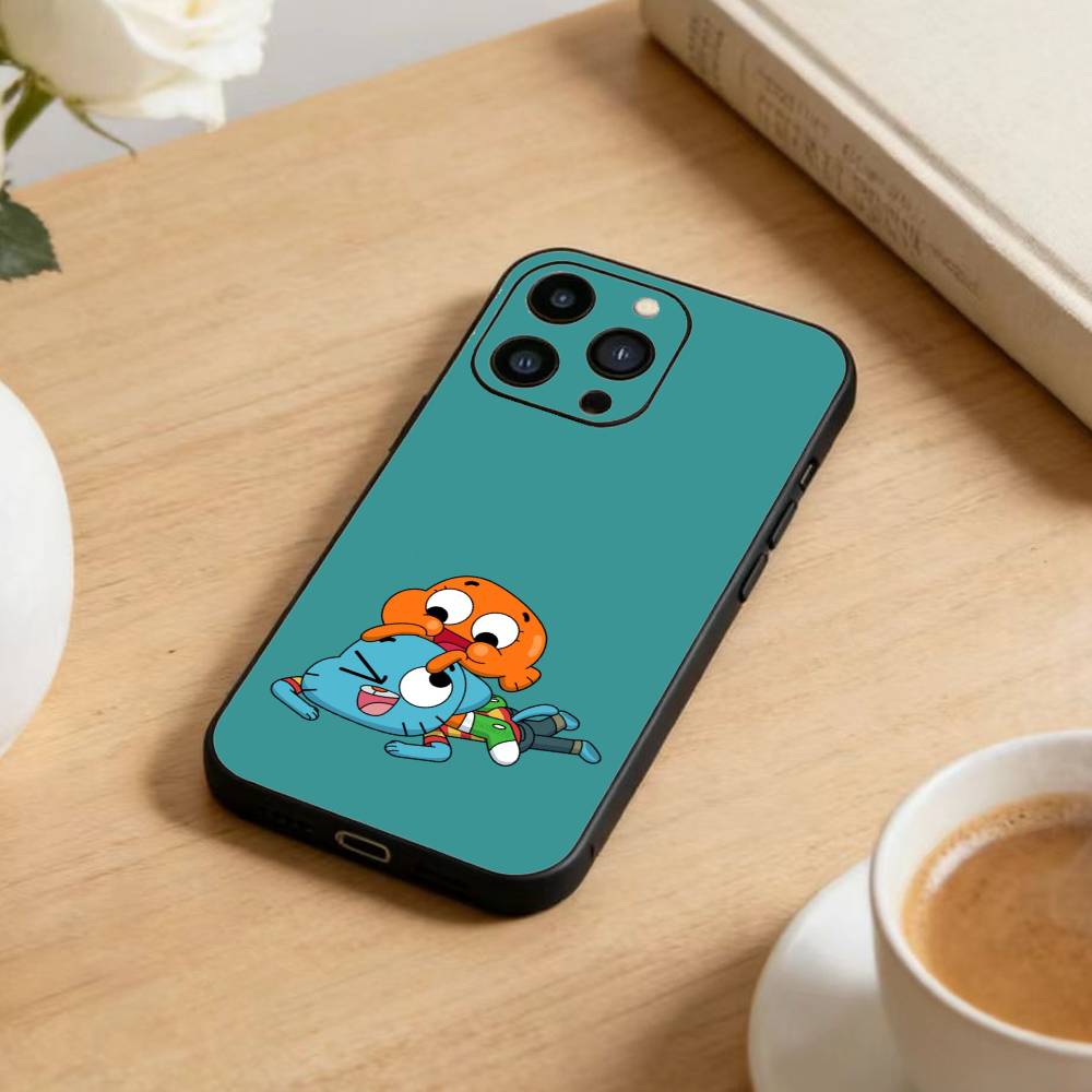 D-Gumball and Darwin Phone Case For iPhone 16,15,14,13,12,17,Pro Max,Plus Silicone Black Case