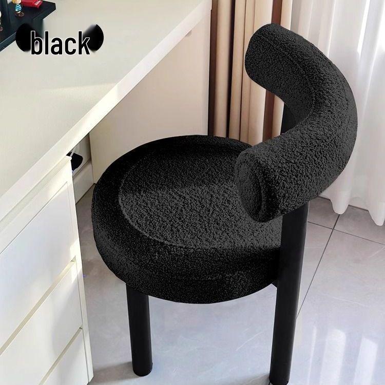 Luxury Makeup Stool: Bedroom Dressing Table Chair with Backrest for Comfortable Manicures