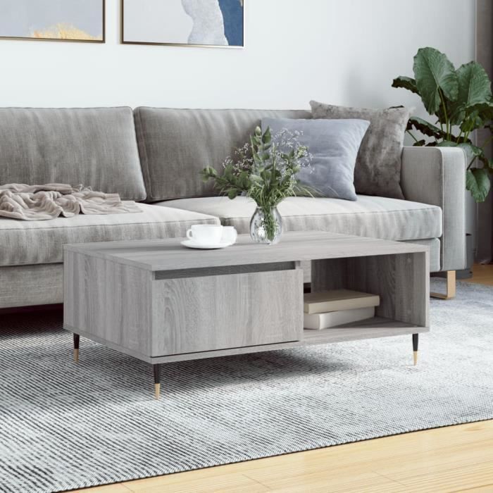 VidaXL Coffee Table Sonoma Grey 90x60x35 Cm Engineered Wood 827058