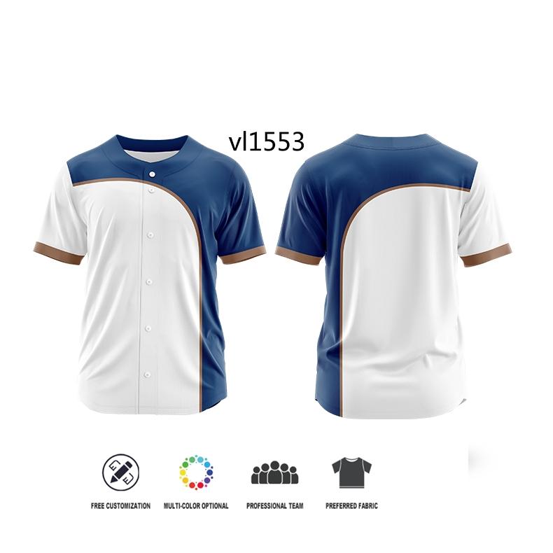 Men Button Sublimation Baseball Jersey Adults Custom Quick Dry Baseball Wear Uniforms Personal T-shirt Breathable Jersey TOP