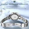 OLEVS Kvartsklokke for kvinner Diamond Dial Luxury Rustfritt stål Vanntett Elegant Dame Mote Topp Merke Dameklokke