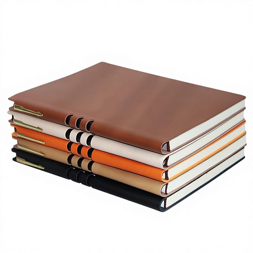 Manufacturer Creative A5 Soft Leather PU Thread Sewn Notebook Custom Colors Logo Printing Thickened Daolin Paper