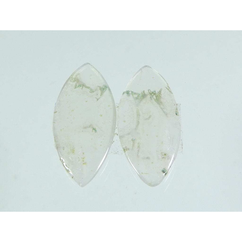 13X29X3 MM NATURAL MOSS AGATE MATCHED PAIR MARQUISE CABOCHON GEMSTONE 19Cts. SK-421