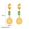 Stainless Steel Geometric Luxury Crystal Earrings For Women Girl New Waterproof Earrings Ear Jewelry Gift