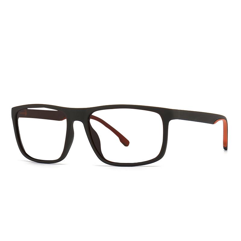 Brand Square Matte Black Reading Glasses For Men Transparent Rectangular Vintage Computer Glasses Men'S Blue Filter Glasses
