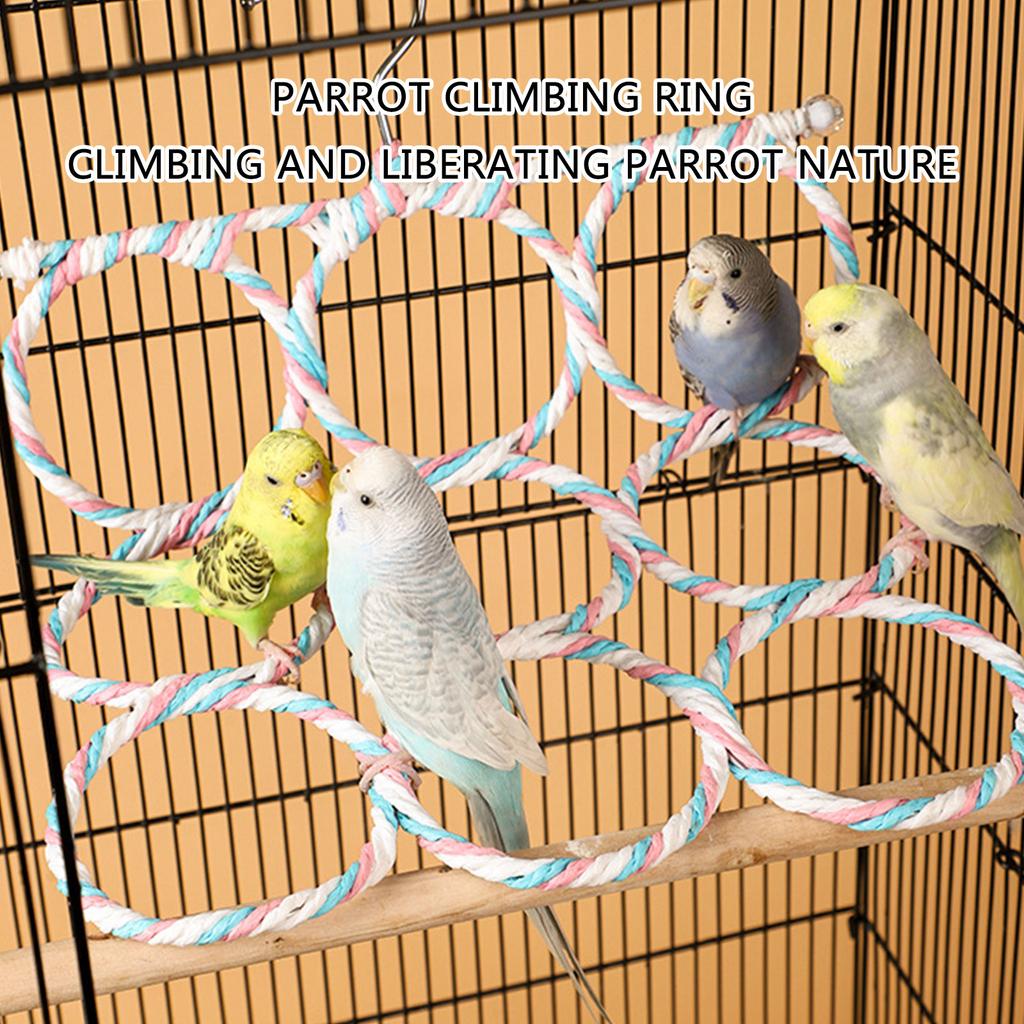 2PCS Colorful Rope Swing Toy Great for Bird Parrot Happiness Promote Climbing and Active Play Enriching Environment