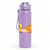 1PC BR Soccer Ball Fire Effect Print 750ml Color Plastic Sports Water Bottle Leakproof Flip Straw Lid Suitable for Sports Office Home Use