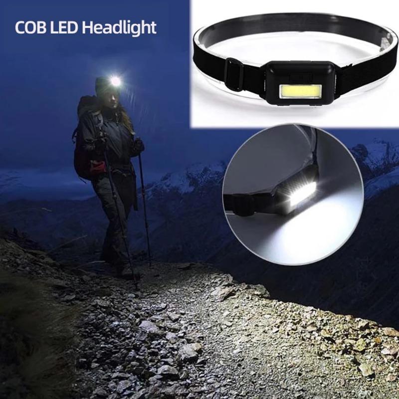 3PCS Outdoor Camping Head Flashlight 3 Modes Strong LED COB Waterproof Headlights Lighting Torch Lamp Mini Night Headlamp