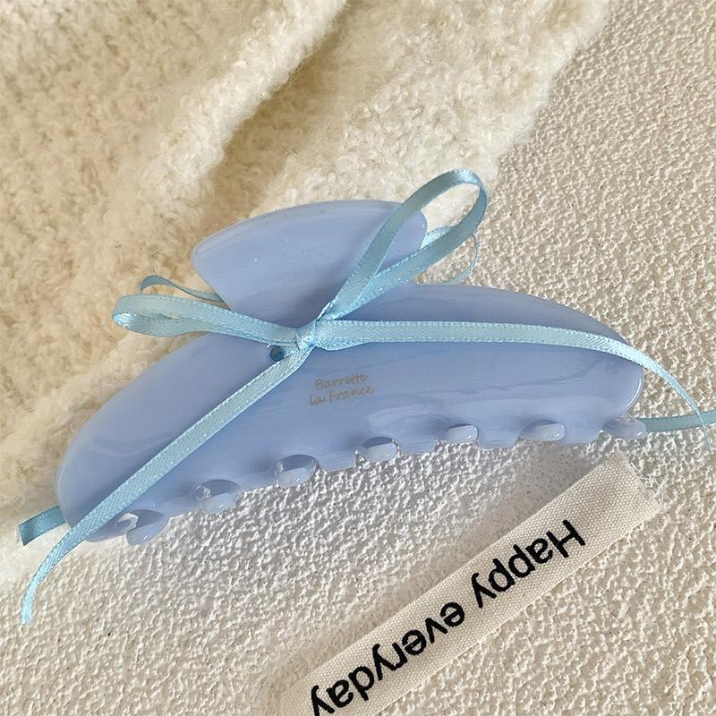 New Style Cute Sweet Hair Claw with Ribbon Bowknot Simple and Fashion Shark Clip Women Girls Hair Accessories Hair Clip Headwear