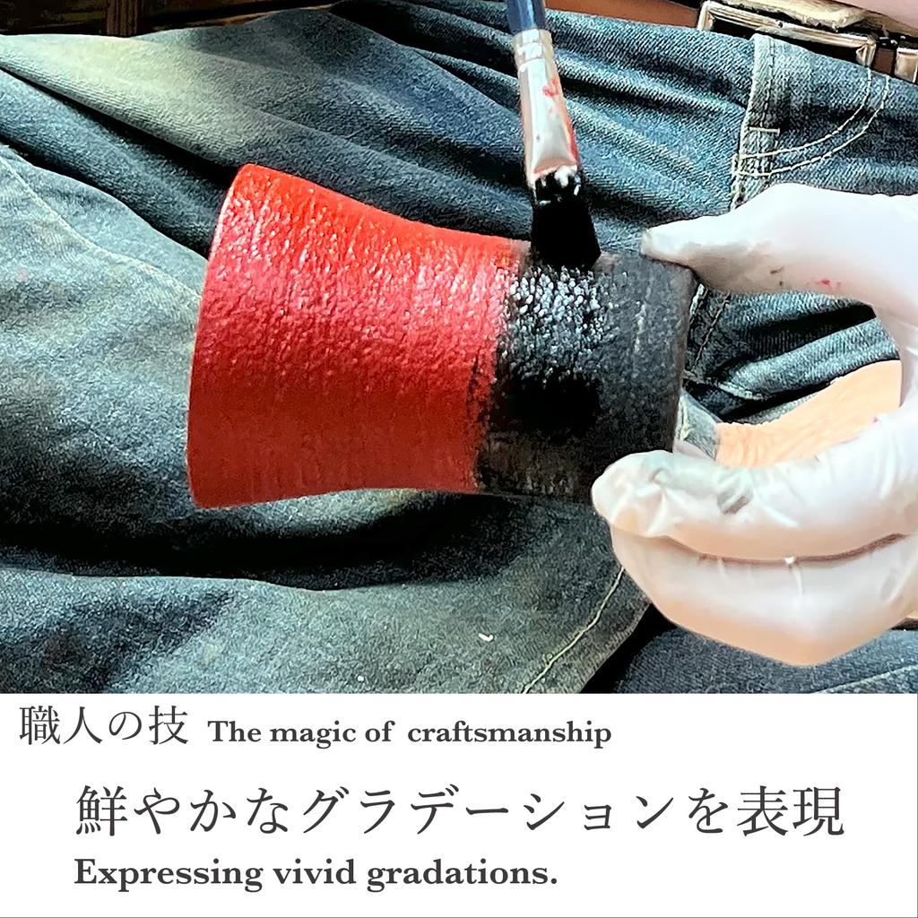 Kasyou Studio Kasyou Kobo Lacquer Keyaki Small Tumbler, Beauty, Vermilion,