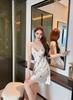 Summer thin ice silk sweet nightdress loungewear suit women's cool feeling loose imperial sister wind suspender nightdress