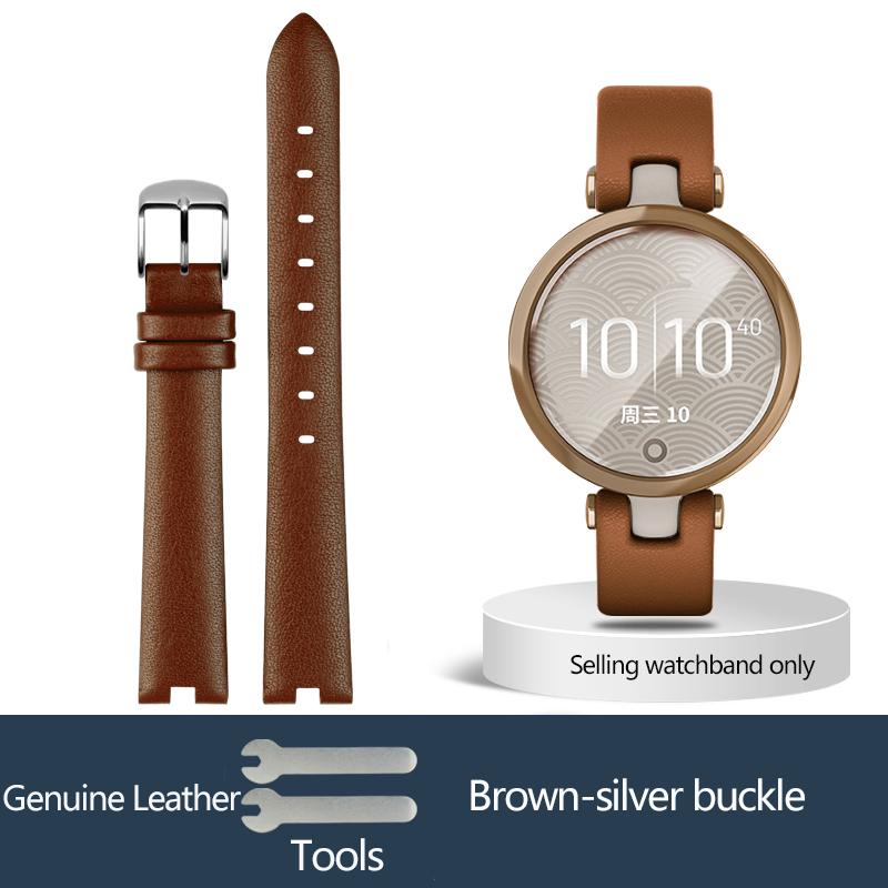 Genuine Leather Sports Watchband Straps Women's Bracelet Silicone Stainless Steel Belt For Garmin Lily Smart Watch Accessories