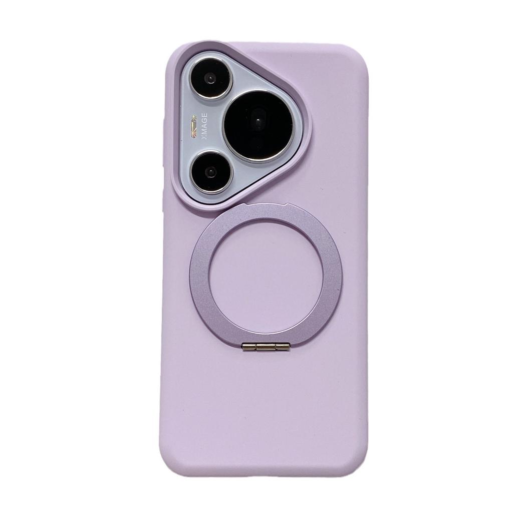 Applicable To Huawei Pura11Pro Liquid Silicone Magnetic Suction Bracket Mobile Phone Case Solid Color Business Mobile Phone Case