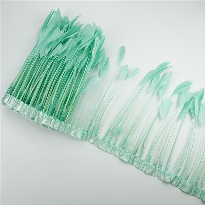 2Yards/Lot Stripped Coque Goose Feather Fringe Trimmings For Needlework And Handicrafts Wedding Decoration Carnival Accessories