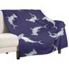 Hammerhead Sharks Blue Throw Blanket Valentine Gift Ideas Cute Plaid for Winter Sofa Quilt Blankets
