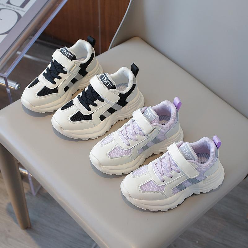 

Girls sports shoes 2025 spring and autumn new running soft sole lightweight boys breathable mesh medium and older children s casual shoes 31 лавандовый